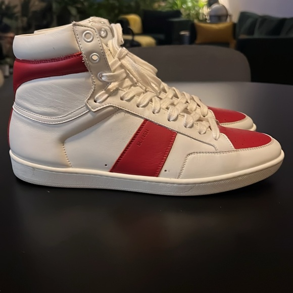Saint Laurent red and white high top Sneaker - Picture 2 of 5